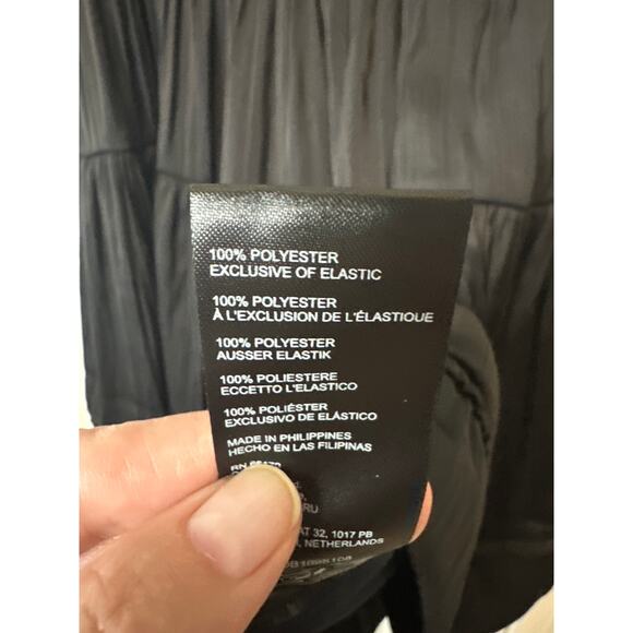 Anthropologie NWT Black Flutter Sleeve Square Neck Smocked Mini Dress Size M - Picture 9 of 12